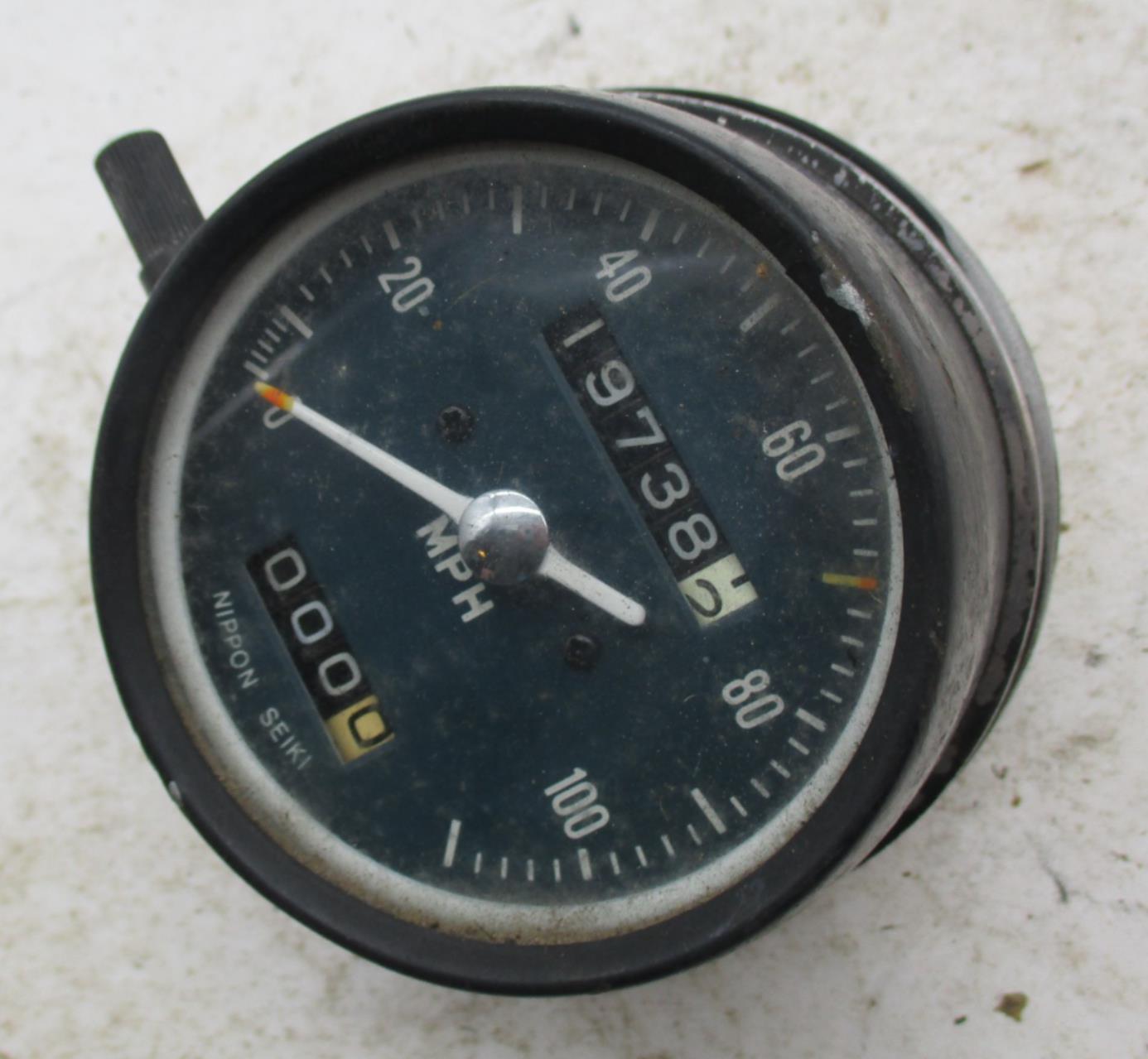 Vintage Motorcycle Nippon Seiki Speedometer Speedo Gauge Clock 110 mph