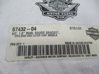 Harley Davidson Genuine NOS 1.5" Dual Gauge Bracket Kit 67432-04