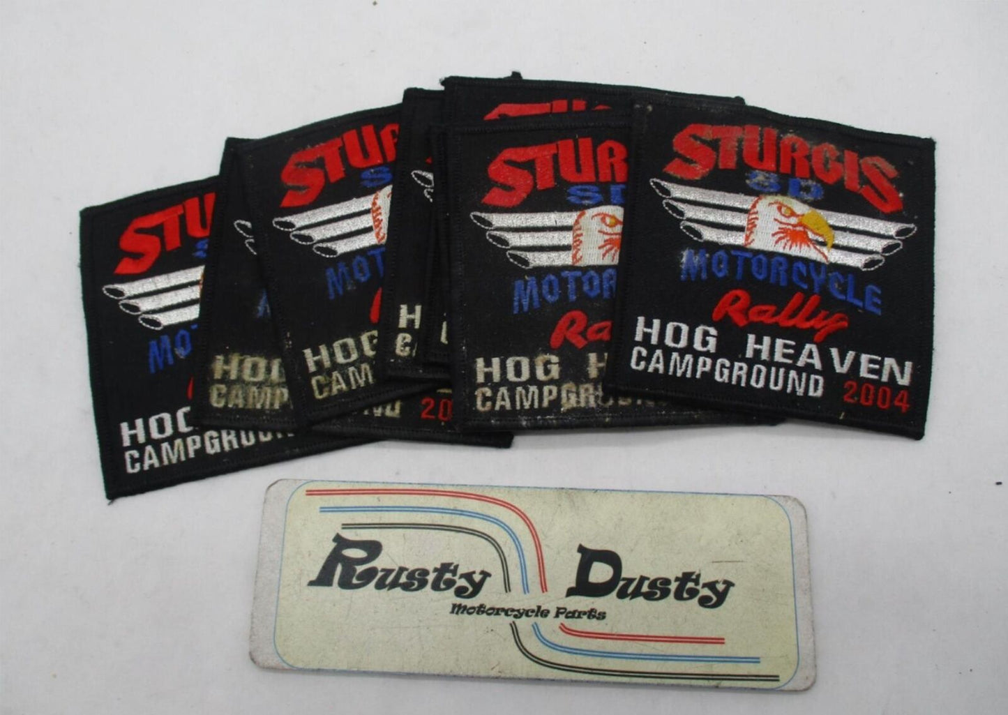 Lot of 8 2004 Sturgis Motorcycle Hog Heaven Campground Patches 3.5" x 3.5"
