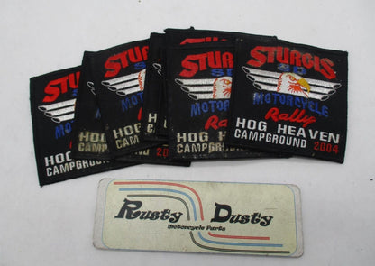 Lot of 8 2004 Sturgis Motorcycle Hog Heaven Campground Patches 3.5" x 3.5"