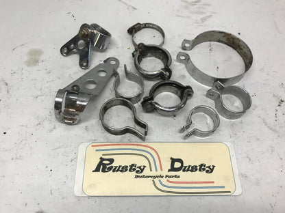 Huge Mixed Lot of Harley Davidson Exhaust Clamps Mirror Clamp