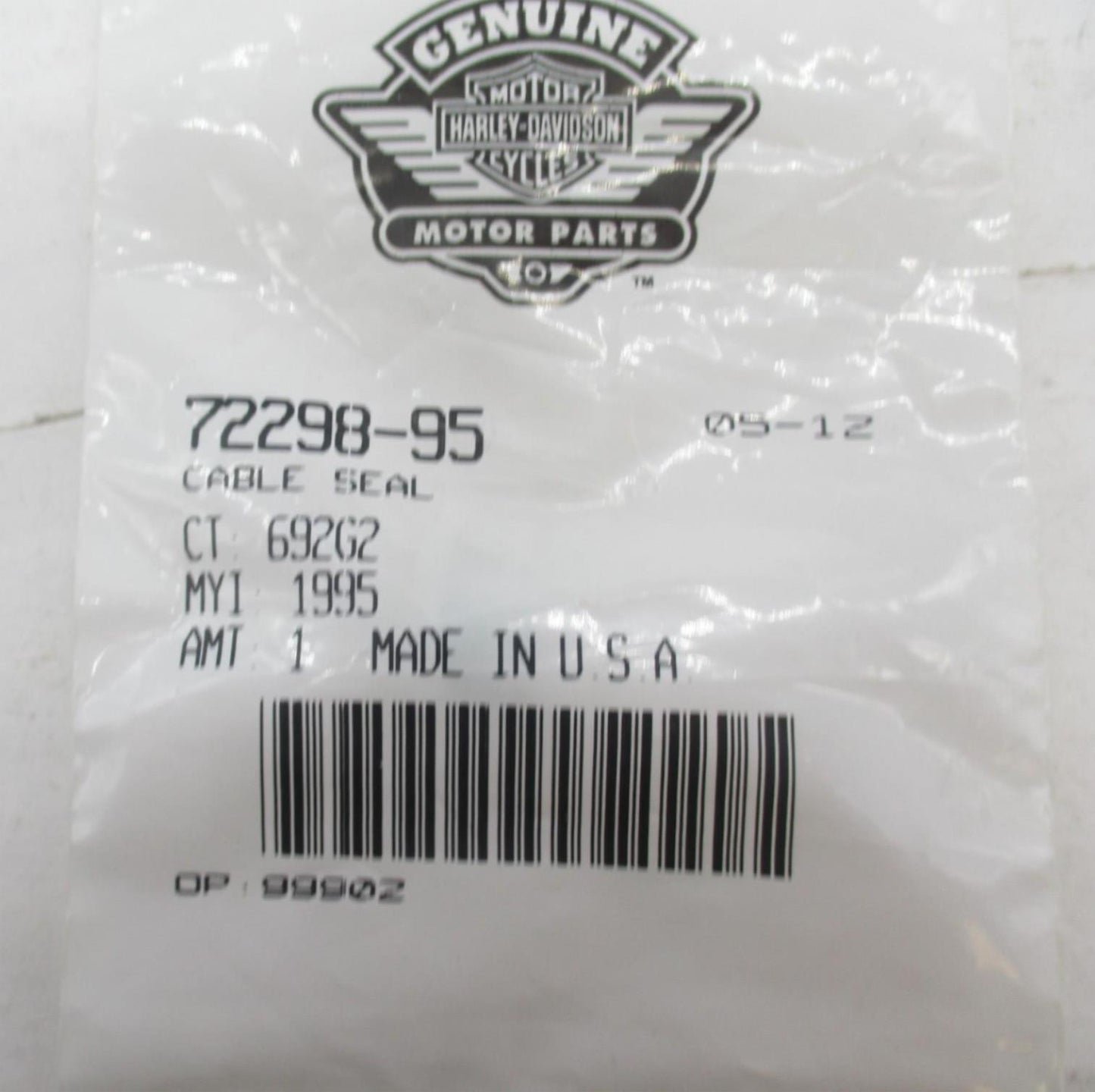 Harley-Davidson Genuine NOS Cable Seal 72298-95