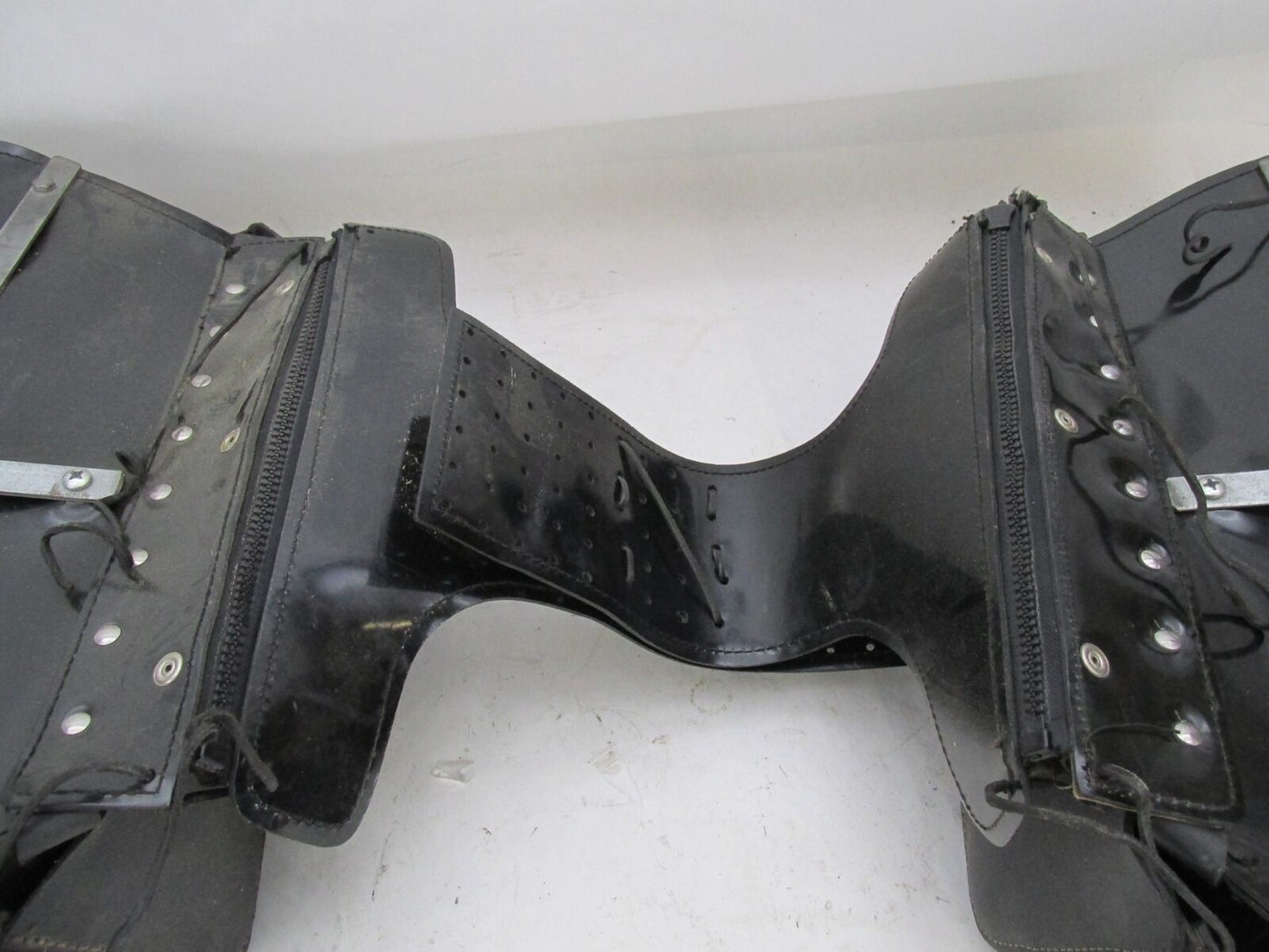 Set of Harley Davidson Universal Pleather Black Saddle Bags w/ Eagle Star Emblem