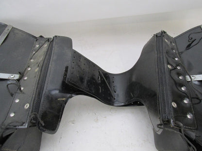 Set of Harley Davidson Universal Pleather Black Saddle Bags w/ Eagle Star Emblem