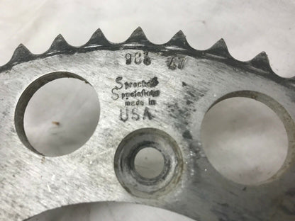 SS981-47 KTM Rear Sprocket Specialists Aluminum Sprocket  Used Pre Owned