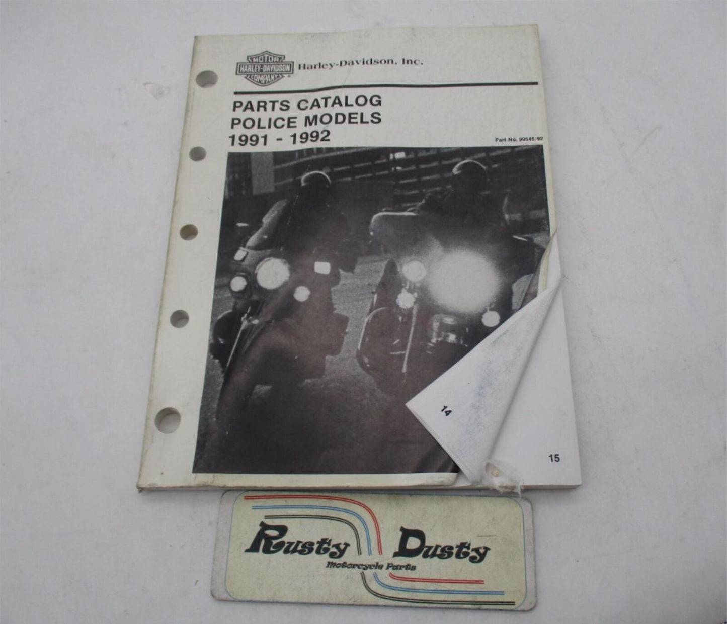 Harley Davidson Official Factory 1991 and 1992 Police Parts Catalog 99545-92