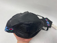 Hot Leathers Leather Head Wrap Black Rose Cross Embroidered