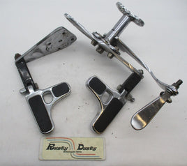 Harley Davidson Shovelhead Chrome Forward Foot Controls Mounts w/ Unique Pegs