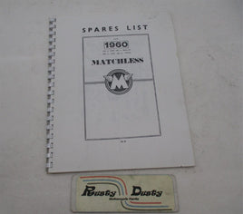Matchless 1960 350 & 500 cc Singles 500 & 650 cc Twins Spare List Manual Book