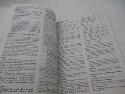 Ducati Overhead Camshaft Motorcycles Workshop Manual Book 10-00830