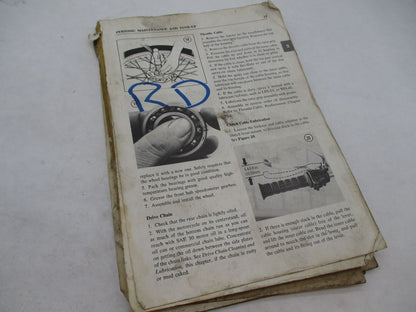 Vintage Original Yamaha R3, R5 and RD Manual Book Missing Pages