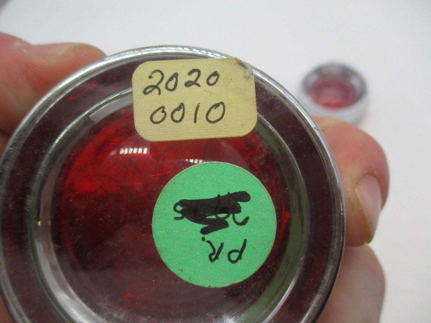 Pair of Harley Kuryakyn Deep Dish Turn Signal Bezels Light Red Lenses 2107