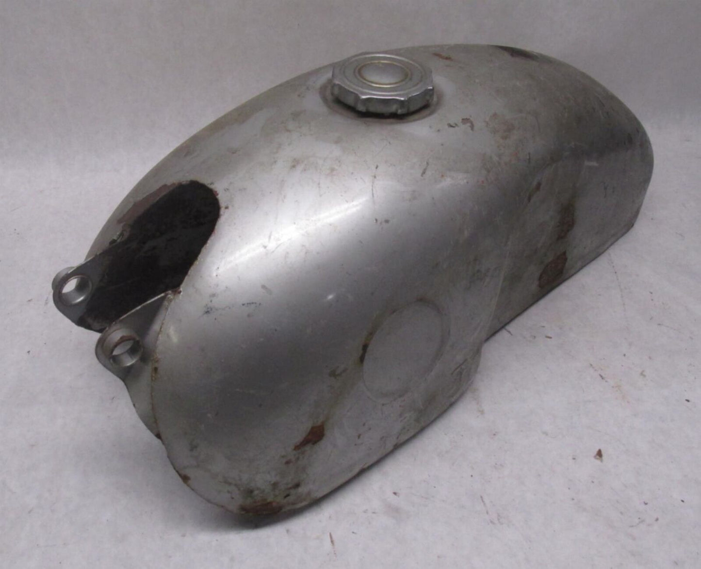 Vintage Italian Made in Itlay Silver Cafe Racer Motorcycle Gas Tank Gilera ?