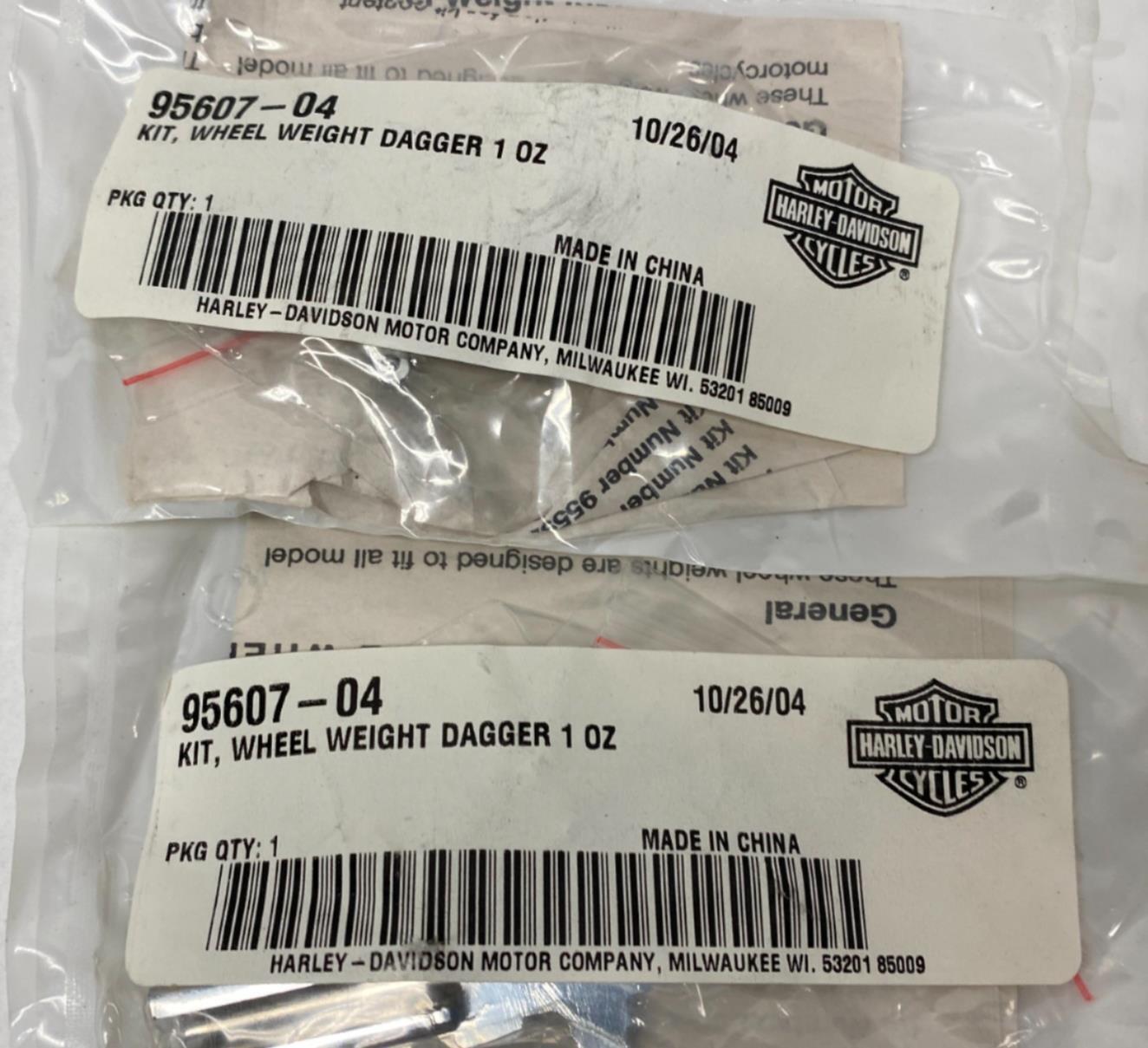 Lot of (4) Harley Genuine Wheel Weight Dagger 102 95607-04