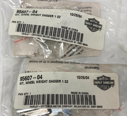 Lot of (4) Harley Genuine Wheel Weight Dagger 102 95607-04