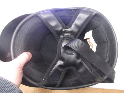 Outlaw Black and Red Large L T-70 Motorcycle Half Helmet 59-60cm