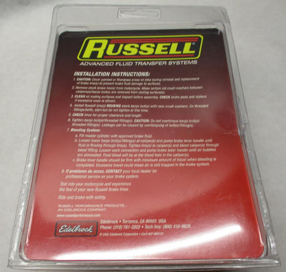 Russell Harley Davidson SS Dot Brake Line Hose 12" w/ CL R58022S