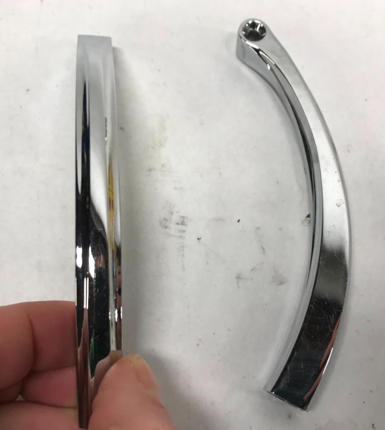 Pair Chrome Mirror Curved Stems Harley Custom