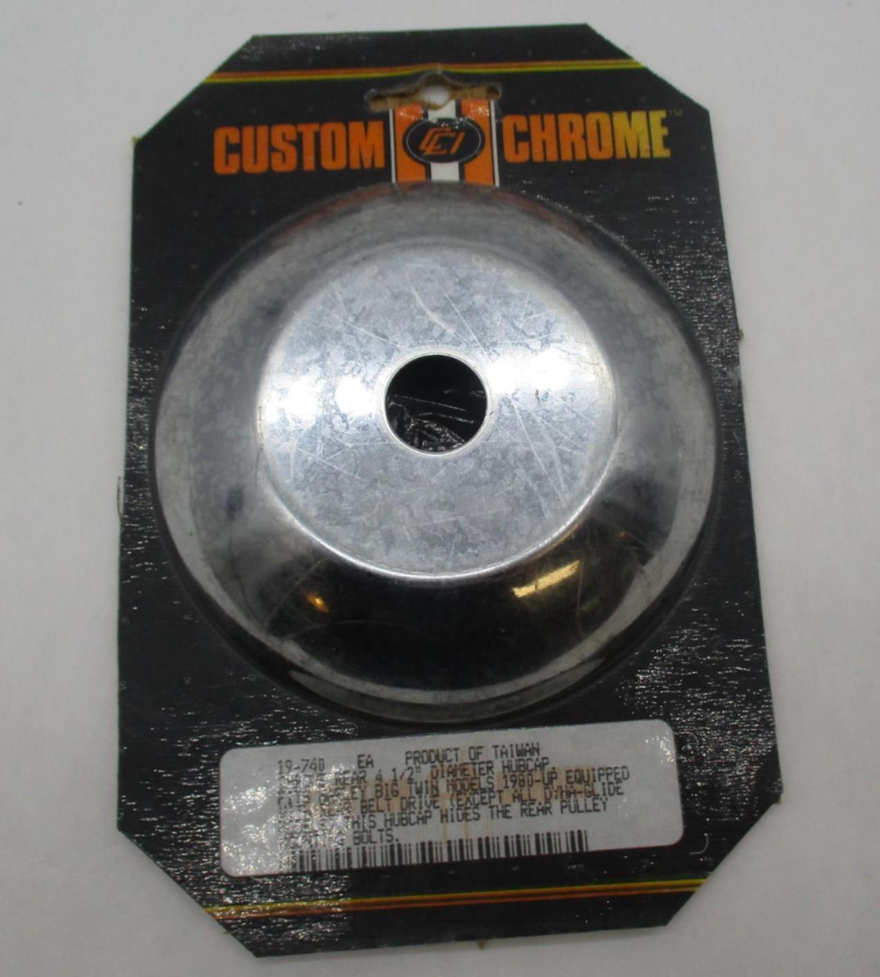 Harley Davidson Big Twin Custom Chrome 4-1/2" Diameter Rear Hubcap 19-740