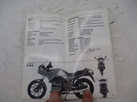 1988 BMW Dealer Sales Motorcycle Fact Book Guide K100 K75 R100 RT RS GS