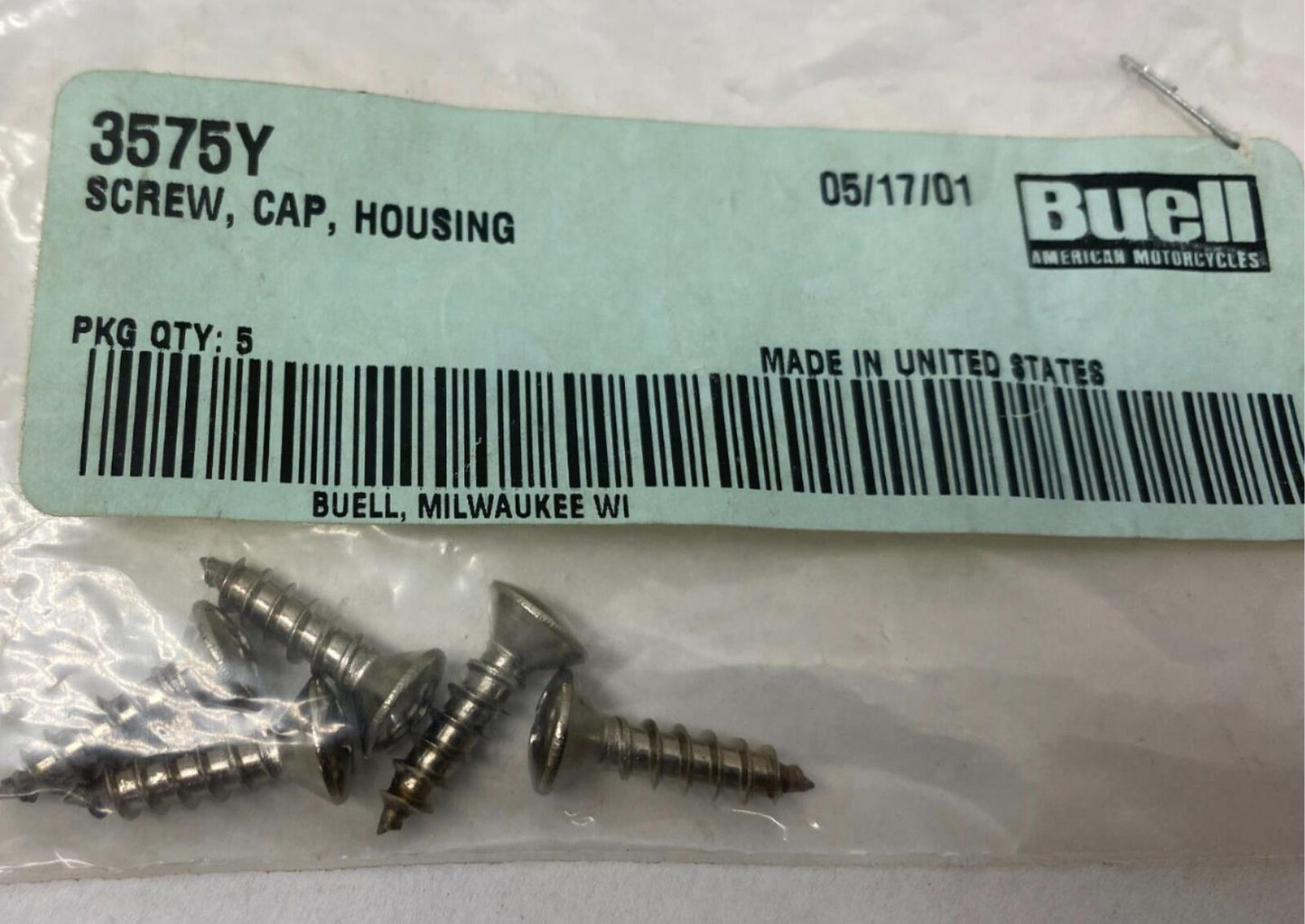 Harley Buell Genuine Screw Cap Housing Genuine 3575Y Lot (5)