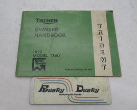 Vintage Original Triumph 1975 T160 Trident Owner's Handbook 00-4222