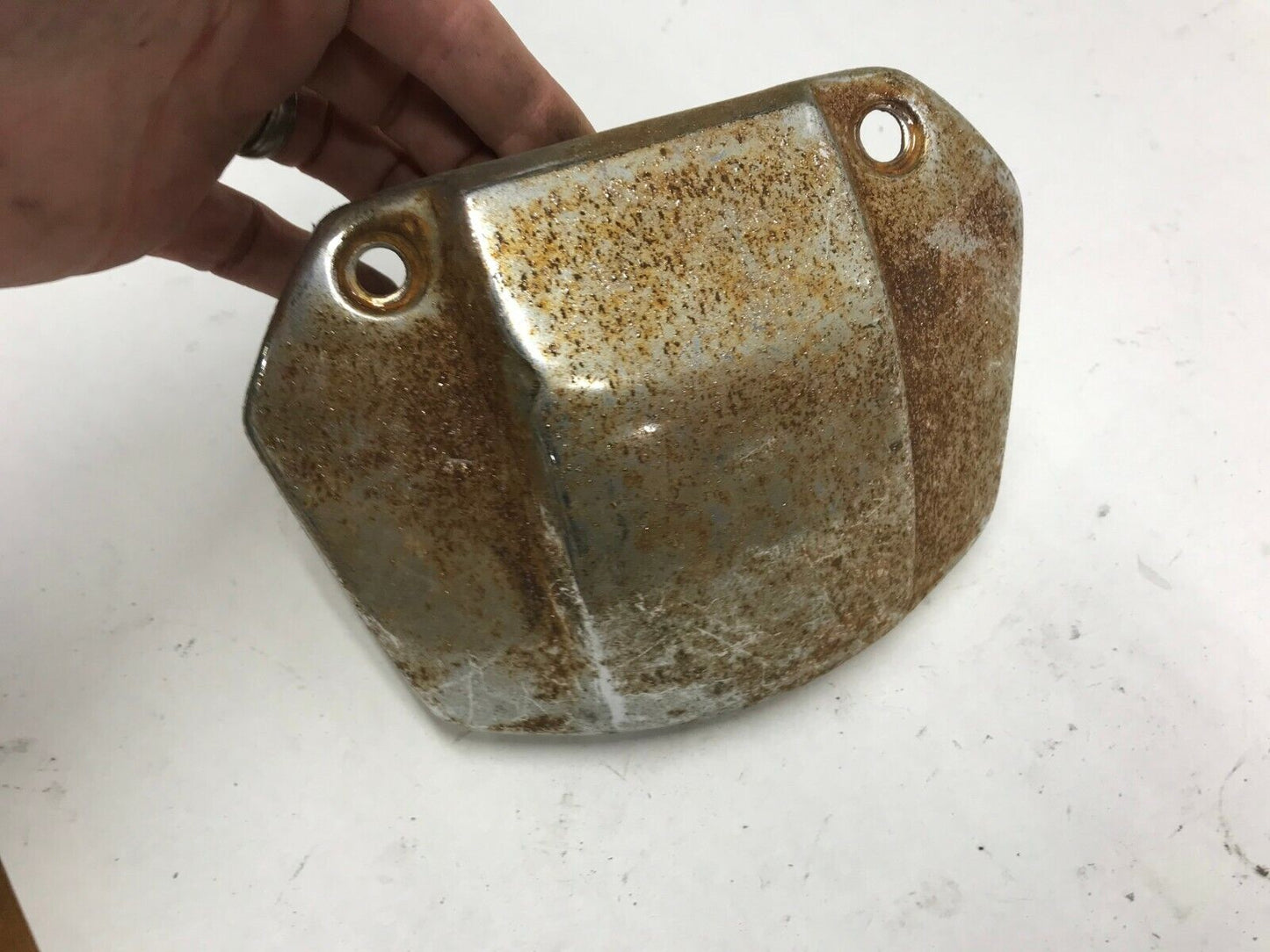 Harley Chrome Headlight Mount Visor Cover Brow Sportster Dyna FXR Shovelhead