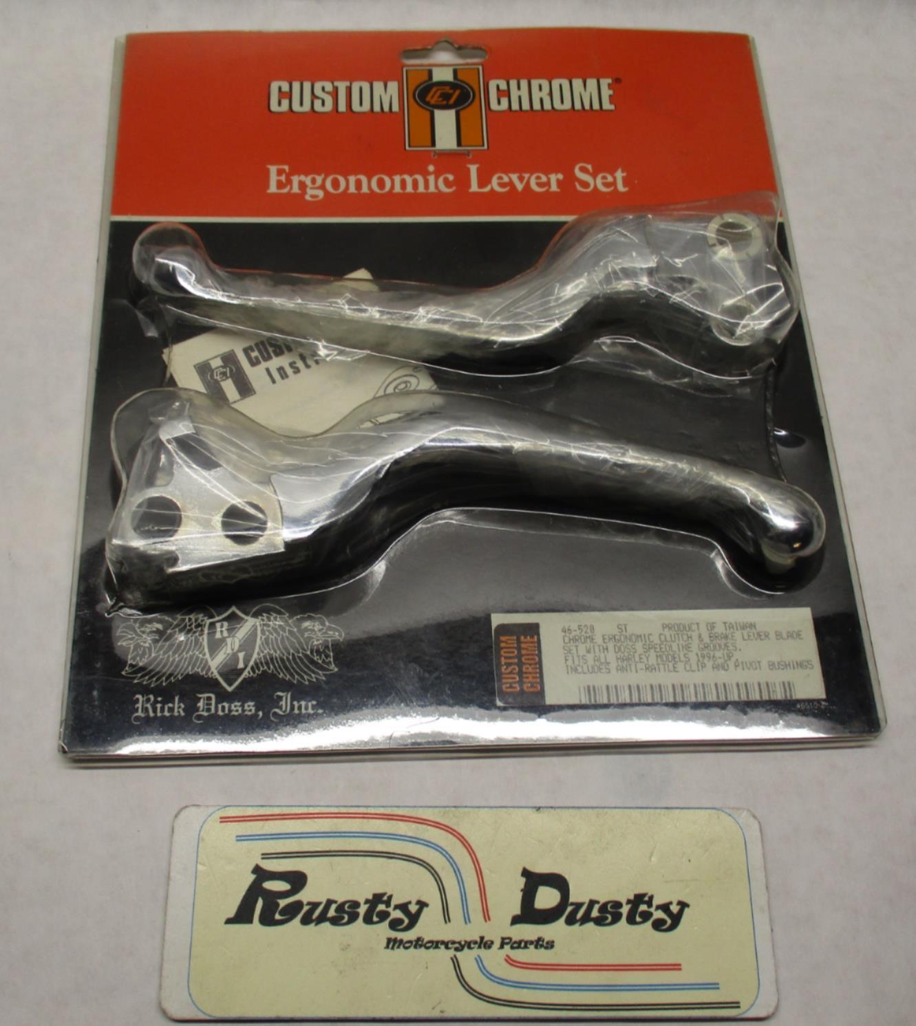 Custom Chrome Ergonomic Clutch & Brake Lever Set Blade 46-520 Doss Speedline