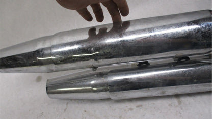Harley Genuine Heritage Softail Exhaust Mufflers 65357-05 65353-05 w/ brackets