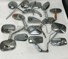 Huge Mixed Lot Harley Davidson Chopper Motorcycle Mirrors Chrome Slotted Custom