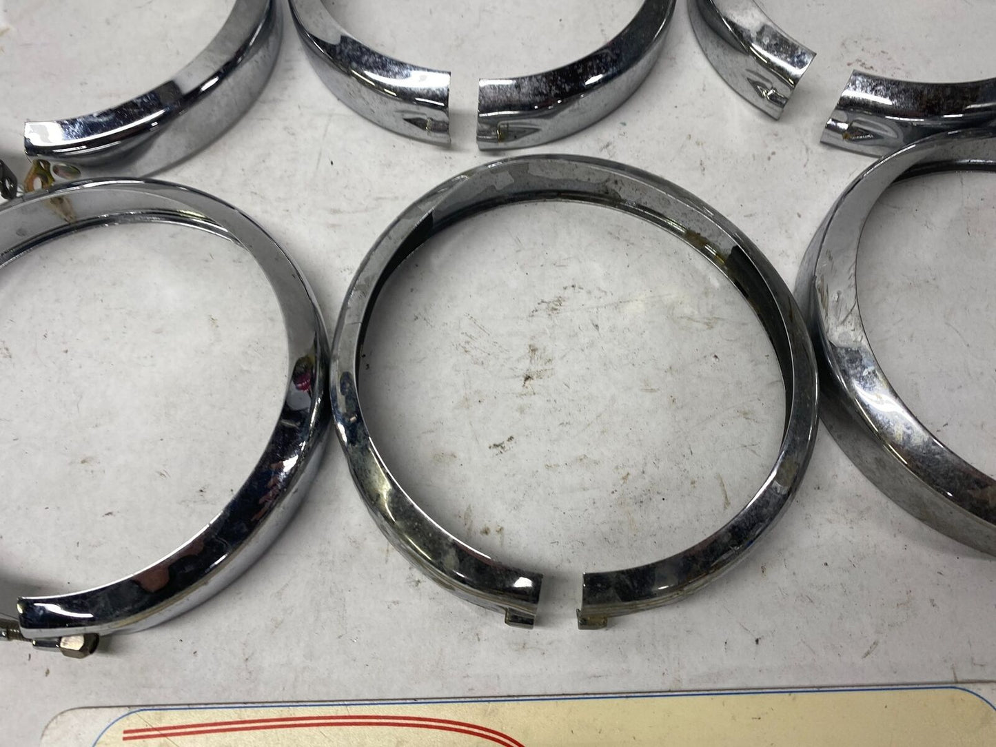 Lot of (6)  Harley Davidson Auxiliary Lamp Light Trim Rings