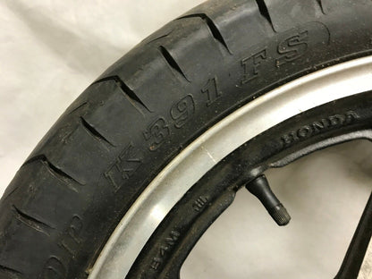 83 HONDA CB550 CB 550 SC NIGHTHAWK OEM REAR WHEEL RIM Tire 3X16 Dunlop k391
