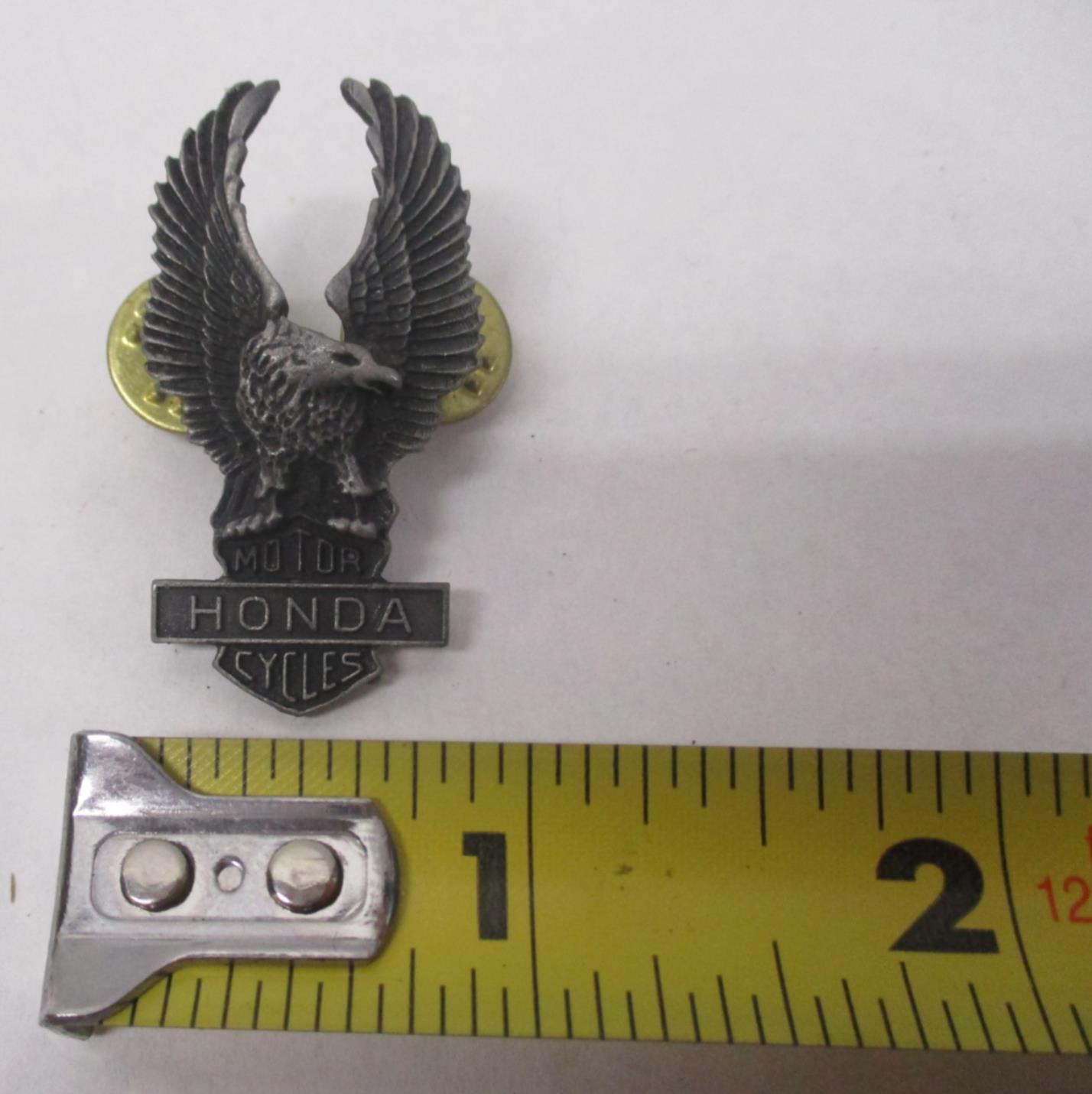Honda Motorcycle Bike Chopper Cruiser Rider Vest Jacket Metal Eagle Silver Pin