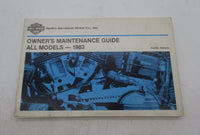 Harley Davidson Genuine 1983 Owners Maintenance Guide All Models 99952-82