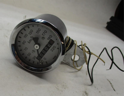 MMB Ultra Mini Mechanical Drive Speedometer Chrome Housing And White Face