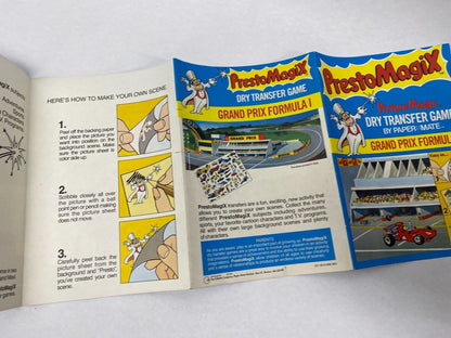 Presto Magix Picture Magic Dry Transfer Game Paper Male Grand Prix Formula 1