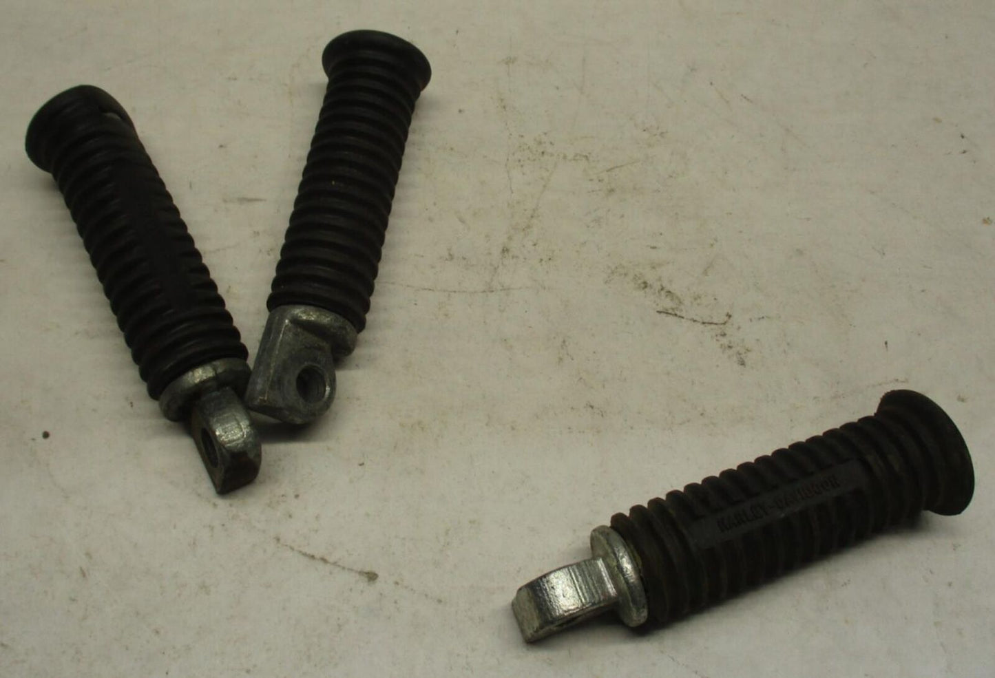 Lot of 3 Harley Davidson Passenger Round Stock OEM Footpegs Rubber