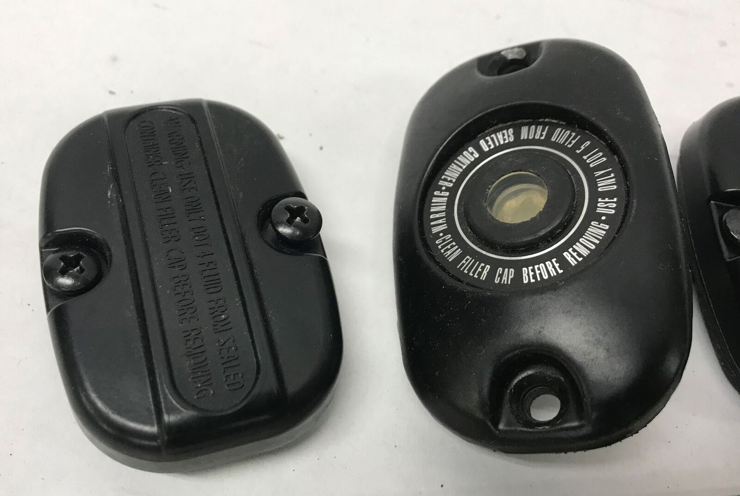 Stock OEM Lot (3) Master Brake Cylinder Covers Black Harley Davidson Softail