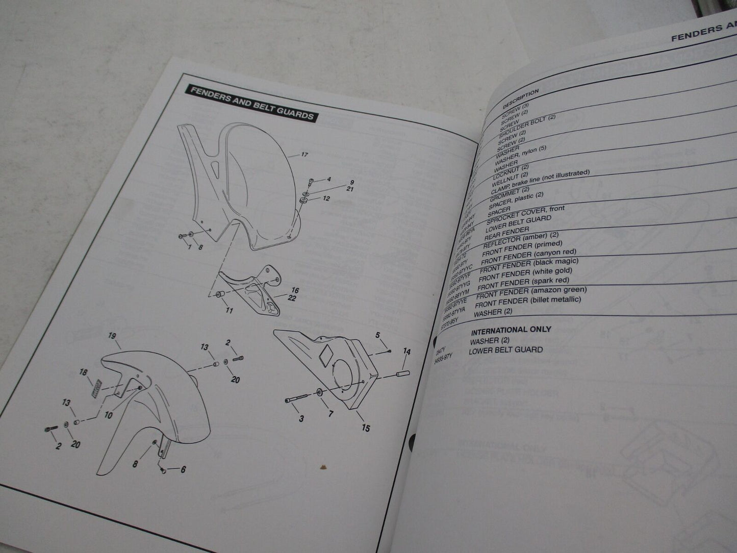Harley Buell Official 1997/1998 S3/S3T Thunderbolt Parts Catalog 99570-98Y