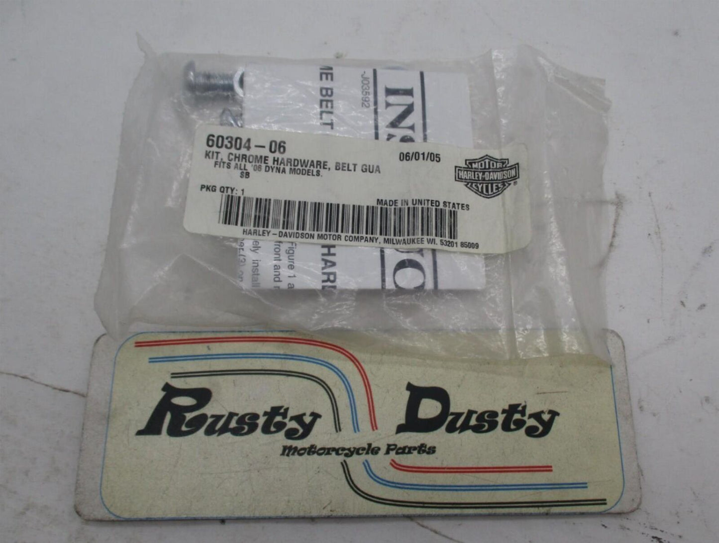Harley Davidson Genuine NOS Chrome Dyna Belt Guard Hardware Kit 60304-06