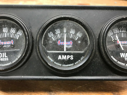 Summit Racing Gauge Dash Cluster Oil Pressure Amps Water Temperature 44278