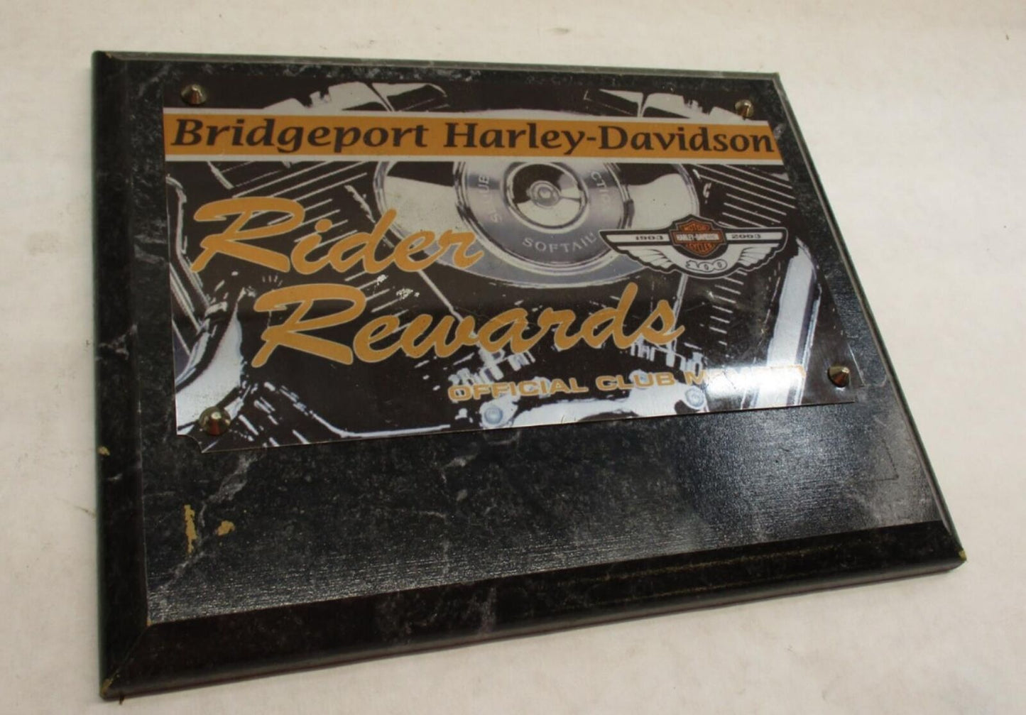 Bridgeport Harley Davidson Biker Club Member Membership Plaque