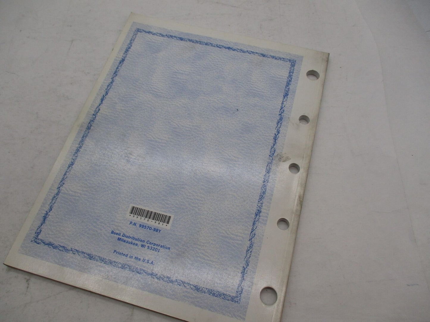 Harley Buell Official 1997/1998 S3/S3T Thunderbolt Parts Catalog 99570-98Y