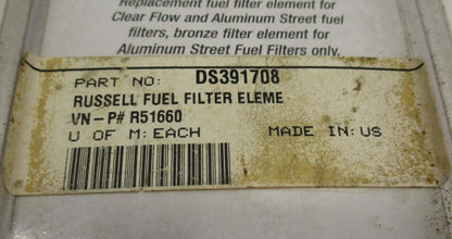 Russell Fuel Filter Element DS-391708 R51660 5/16 Alloy