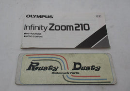 Vintage Olympus Infinity Zoom 210 Camera Instruction Book