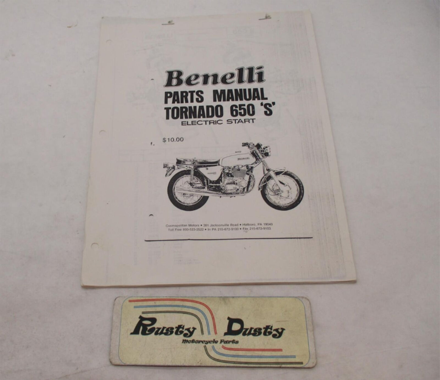 Photocopied Benelli Tornado 650 S Electric Start Parts Manual Book