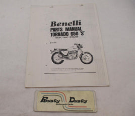 Photocopied Benelli Tornado 650 S Electric Start Parts Manual Book