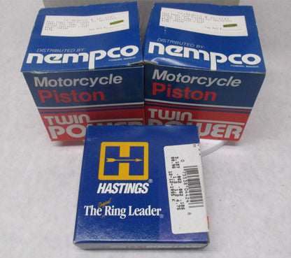 Pair of Pistons & Rings Harley Davidson 1972-85 Sportster +.010" 22253-72TA