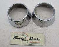 Pair of Harley Davidson Chrome Speedo Tach Gauge Covers Trim Rings 3"