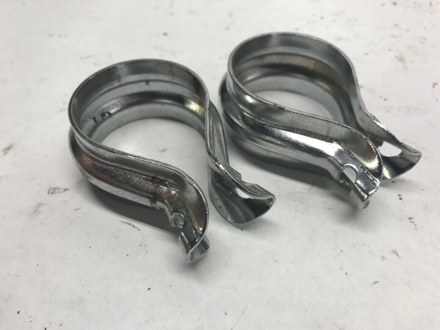 Pair of Harley Exhaust Tube Pipe Clamps Classic Vintage